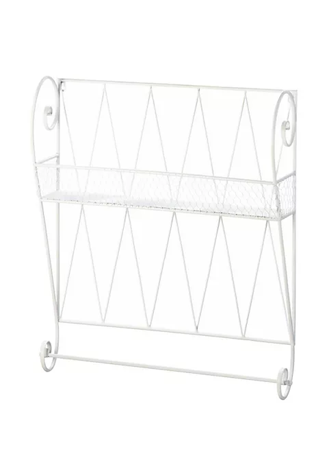 Summerfield Terrace Home Modern Decorative White Wire Wall Shelf 3 Summerfield Terrace Home Modern Decorative White Wire Wall Shelf - Image 3