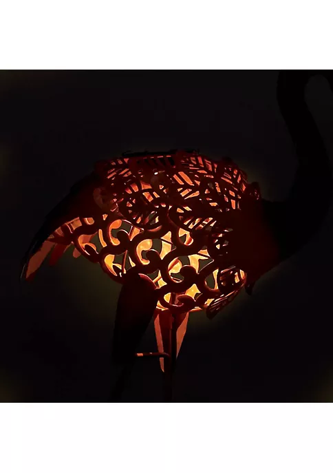 Summerfield Terrace Solar Lighted Flamingo Yard Art - Leaning 4 Summerfield Terrace Solar Lighted Flamingo Yard Art - Leaning - Image 2