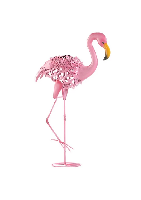 Summerfield Terrace Solar Lighted Flamingo Yard Art - Leaning 6 Summerfield Terrace Solar Lighted Flamingo Yard Art - Leaning - Image 4
