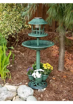 Summerfield Terrace Solar-Lighted Birdbath and Planter -Bella-Vita Shoes Shop Belk 1052