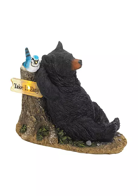 Summerfield Terrace Lounging Bear with Bluebird Solar Garden Light 3 Summerfield Terrace Lounging Bear with Bluebird Solar Garden Light