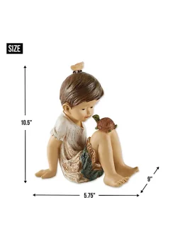 Summerfield Terrace Little Boy with Turtle Solar Garden Light -Bella-Vita Shoes Shop Belk 1090