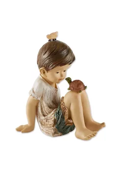 Summerfield Terrace Little Boy with Turtle Solar Garden Light -Bella-Vita Shoes Shop Belk 1091