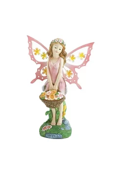 Summerfield Terrace Classic Decorative Pink Fairy Solar Garden Statue