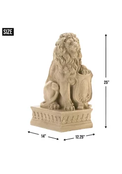 Summerfield Terrace Lion with Shield Garden Statue - Ivory -Bella-Vita Shoes Shop Belk 1171