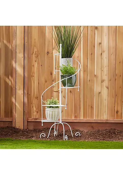 Summerfield Terrace White Spiral Showcase Plant Stand 5 Summerfield Terrace White Spiral Showcase Plant Stand - Image 3