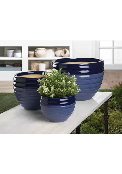 Summerfield Terrace Duo Blue Planters Trio -Bella-Vita Shoes Shop Belk 1270