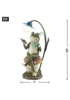 Summerfield Terrace Frog Reading on Mushroom Solar Garden Light -Bella-Vita Shoes Shop Belk 1277
