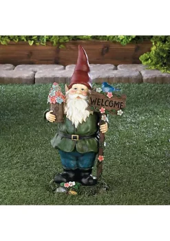 Summerfield Terrace Solar Welcome Gnome with Light-Up Bluebird -Bella-Vita Shoes Shop Belk 1301