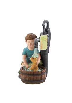 Summerfield Terrace Boy and Dog Wash Solar Garden Light -Bella-Vita Shoes Shop Belk 1314