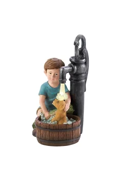Summerfield Terrace Boy and Dog Wash Solar Garden Light -Bella-Vita Shoes Shop Belk 1315