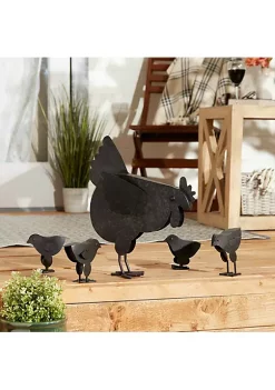 Summerfield Terrace Rusted Metal Hen Family Garden Art -Bella-Vita Shoes Shop Belk 1334