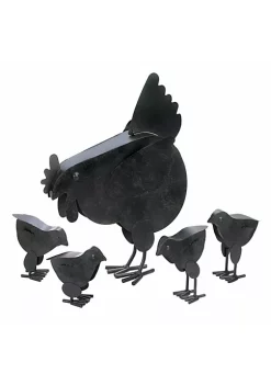 Summerfield Terrace Rusted Metal Hen Family Garden Art -Bella-Vita Shoes Shop Belk 1335