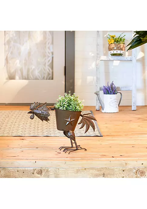 Summerfield Terrace Pecking Rooster Iron Planter 3 Summerfield Terrace Pecking Rooster Iron Planter - Image 2