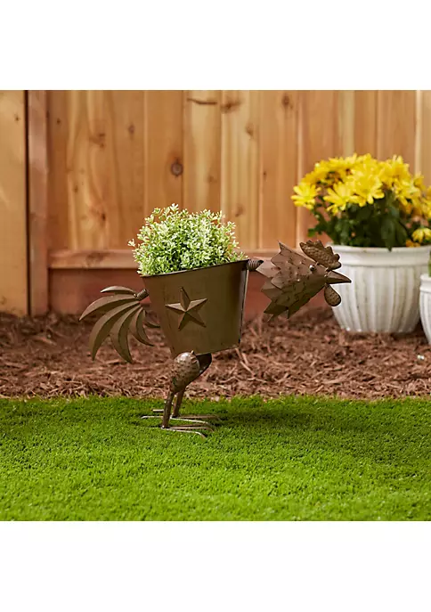 Summerfield Terrace Pecking Rooster Iron Planter 4 Summerfield Terrace Pecking Rooster Iron Planter - Image 3