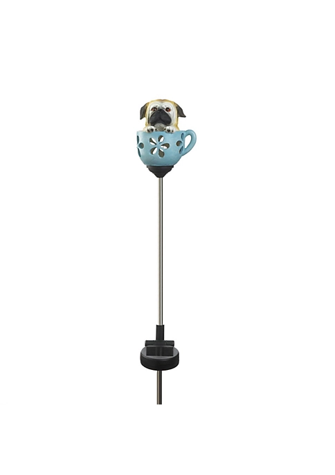 Summerfield Terrace Solar Lighted Garden Stake - Dog in a Tea Cup 4 Summerfield Terrace Solar Lighted Garden Stake - Dog in a Tea Cup - Image 2