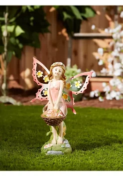 Summerfield Terrace Pink Fairy Solar Garden Statue -Bella-Vita Shoes Shop Belk 1400