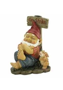 Summerfield Terrace Gnome On Strike Garden Figurine