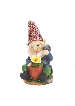 Summerfield Terrace Gardening Gnome with Flower Solar Garden Statue -Bella-Vita Shoes Shop Belk 1481