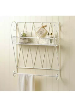 Summerfield Terrace White Wire Wall Shelf -Bella-Vita Shoes Shop Belk 947