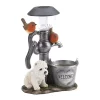 Summerfield Terrace Terrier Puppy with Birds Solar Garden Light with Flower Pot -Bella-Vita Shoes Shop Belk 987