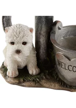Summerfield Terrace Terrier Puppy with Birds Solar Garden Light with Flower Pot -Bella-Vita Shoes Shop Belk 989